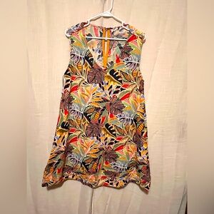 C&C California Multicolor linen Tropical Mini Dress